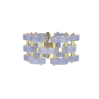 Aletto Brothers 18K Gold Chalcedony Bridge Link Bracelet with Diamonds