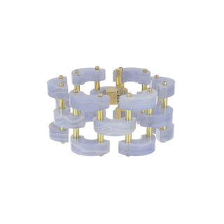 Aletto Brothers 18K Gold Chalcedony Bridge Link Bracelet with Diamonds