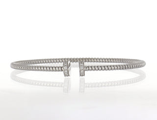 Antonio Papini 18K White Gold Diamonds Cuff Bracelet