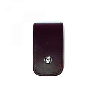 Deakin & Francis Burgundy & Orange Leather Money Clip