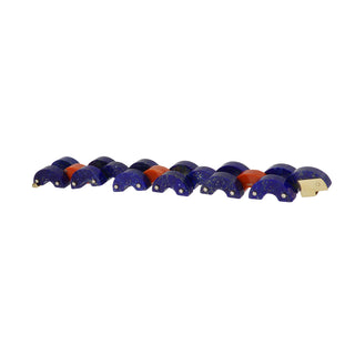 Aletto Brothers 18K Gold Coral and Lapis Bridge Link Bracelet