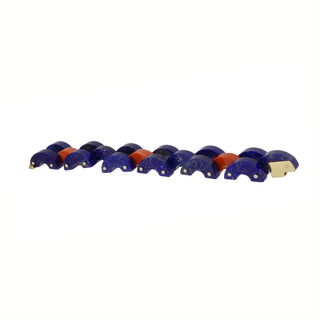 Aletto Brothers 18K Gold Coral and Lapis Bridge Link Bracelet