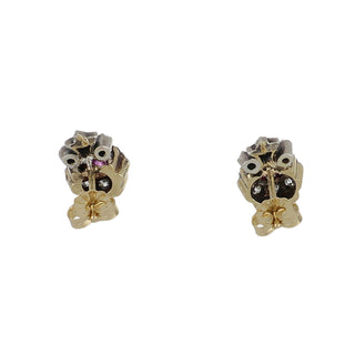 Victorian Ruby & Diamond Stud Earrings