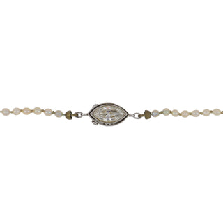Antique Platinum Graduated Natural Pearl Strand with Diamond Clasp