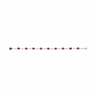 Vintage 1990 Two-Tone 18K Gold Ruby Bracelet with Diamonds