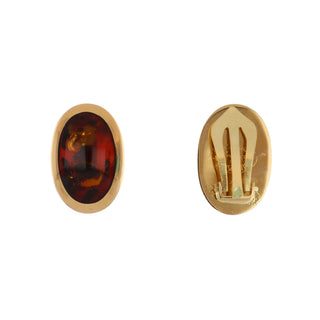 Estate 14K Gold Cabochon Amber Plaque Danish Jewelry Suite