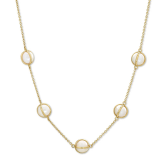 L. Klein 18K Gold Pearl Celeste Station Necklace