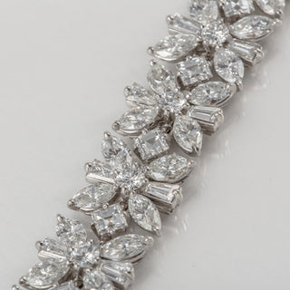 Mid-Century Cartier Platinum Mixed-Cut Diamond Line Bracelet