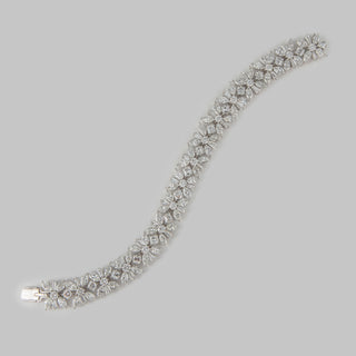 Mid-Century Cartier Platinum Mixed-Cut Diamond Line Bracelet