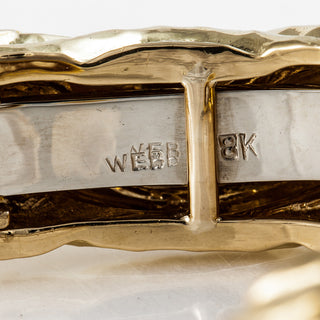 Vintage David Webb 18K Gold Rock Crystal Wave Cuff Bracelet