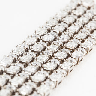 Estate 18K White Gold Diamond Wide Articulated Bracelet