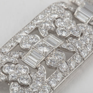 Art Deco Platinum Old European-Cut Diamond Articulated Link Bracelet