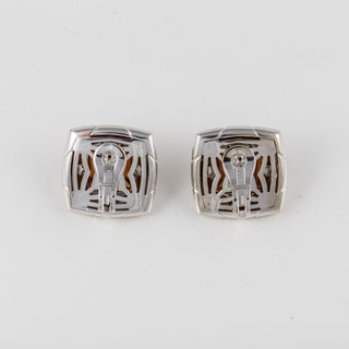 Bulgari 18K White Gold Sugarloaf Citrine Clip Earrings