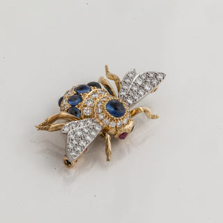 E. Wolfe & Sons 18K Two-Tone Gem-Set Bee Pin