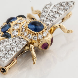 E. Wolfe & Sons 18K Two-Tone Gem-Set Bee Pin