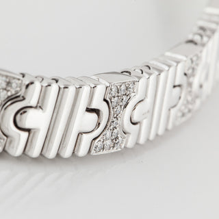 Vintage Bulgari 18K White Gold Parentesi Necklace with Diamonds