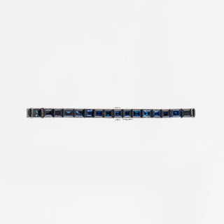 Art Deco Black Star & Frost Platinum Sapphire Line Bracelet