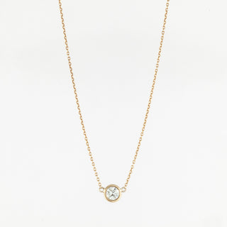 Estate Tiffany & Co. Elsa Peretti 18K Gold Diamond Solitaire Pendant Necklace