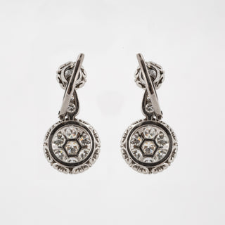 Estate Platinum Diamond Drop Earrings