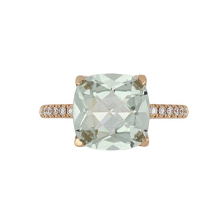 Lisa Nik 'Rocks' Green Quartz Ring with Diamonds