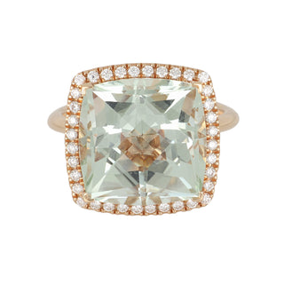 Lisa Nik 'Rocks' 18K Rose Gold Green Quartz Ring
