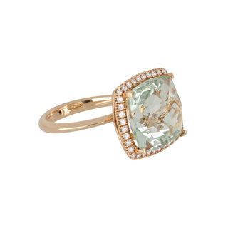 Lisa Nik 'Rocks' 18K Rose Gold Green Quartz Ring