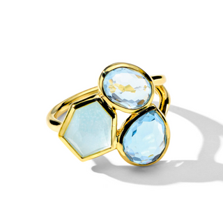 Ippolita 18K Gold Multi Gemstone Rock Candy 3-Stone Cluster Ring