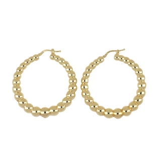 Lisa Nik 'Golden Dreams' 18K Gold Beaded Hoop Earrings