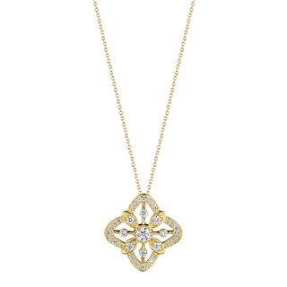 Verragio Large Fiore Diamond 18K Gold Pendant Necklace