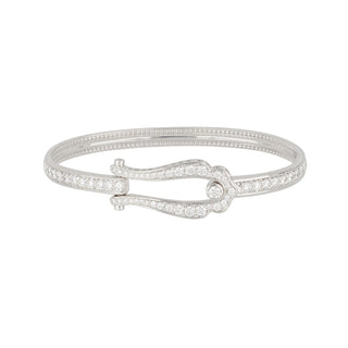 Verragio 18K White Gold Signature Diamond Buckle Bangle