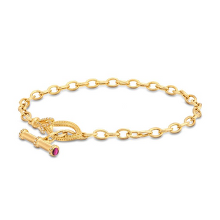Verragio 18K Gold Rhodolite Garnet Link Bracelet with Diamond