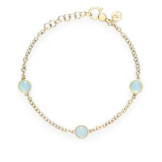 L. Klein 18K Gold Aquamarine Bubble Chain Bracelet