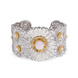 Buccellati Daisy Sterling Silver Pink Opal Cuff Bracelet