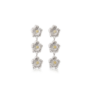 Buccellati Sterling Silver GArdeia Triple Drop Earrings
