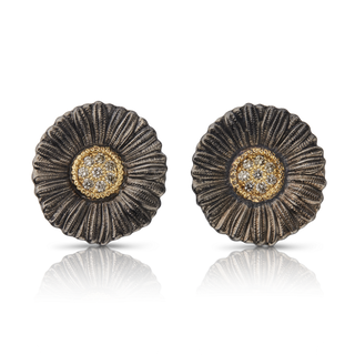 Buccellati Blossoms Fancy Diamond Daisy Button Earrings