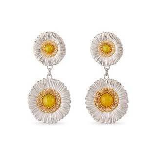 Buccellati Daisy Sterling Silver Agate Drop Earrings
