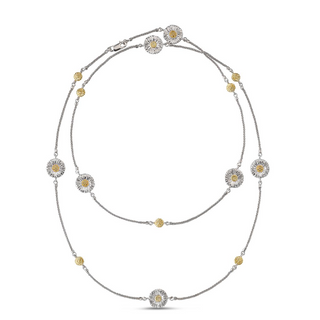 Buccellati Daisy Sterling Silver Diamond Station Necklace
