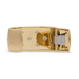 Buccellati Macri AB Yellow Gold Diamond Cuff Bracelet