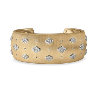 Buccellati Macri AB Yellow Gold Diamond Cuff Bracelet