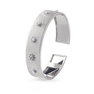 Buccellati Macri Classica White Gold Diamond Cuff Bracelet