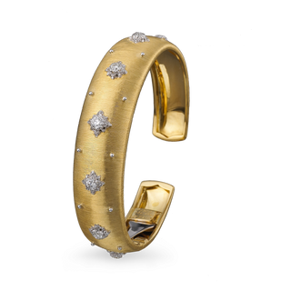Buccellati Macri 18K Gold Diamond Cuff Bracelet