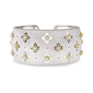 Buccellati Macri Giglio White Gold Diamond Openwork Cuff Bracelet
