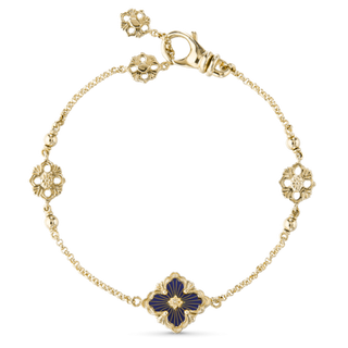Buccellati Opera Tulle Yellow Gold Bracelet in Blue Enamel