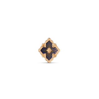 Buccellati Opera Tulle Yellow Gold Small Brooch in Blue Enamel