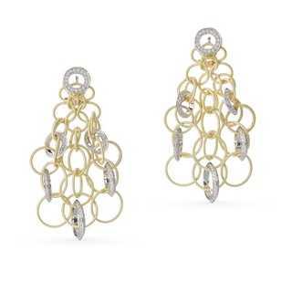 Buccellati Hawaii Yellow Gold Diamond Pendant Earrings