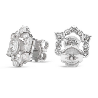 Buccellati Ghirlanda 18K White Gold Diamond Stud Earrings