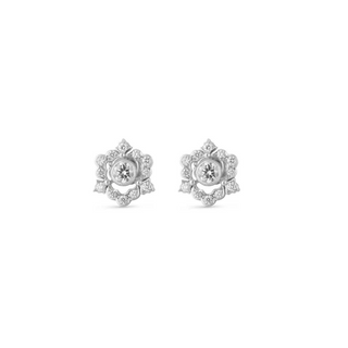 Buccellati Ghirlanda 18K White Gold Diamond Stud Earrings
