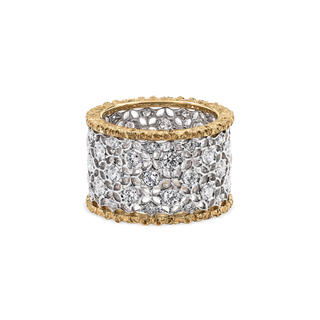 Buccellati 18K Two-Tone Gold Diamond Scacchi Eternelle Band