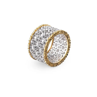 Buccellati 18K Two-Tone Gold Diamond Scacchi Eternelle Band