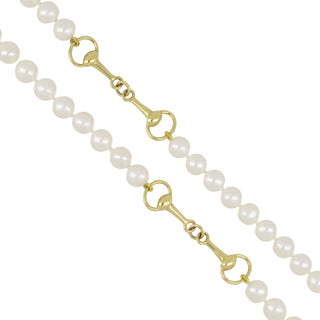 Mazza 14K Gold Freshwater Pearl Horse Bit Necklace